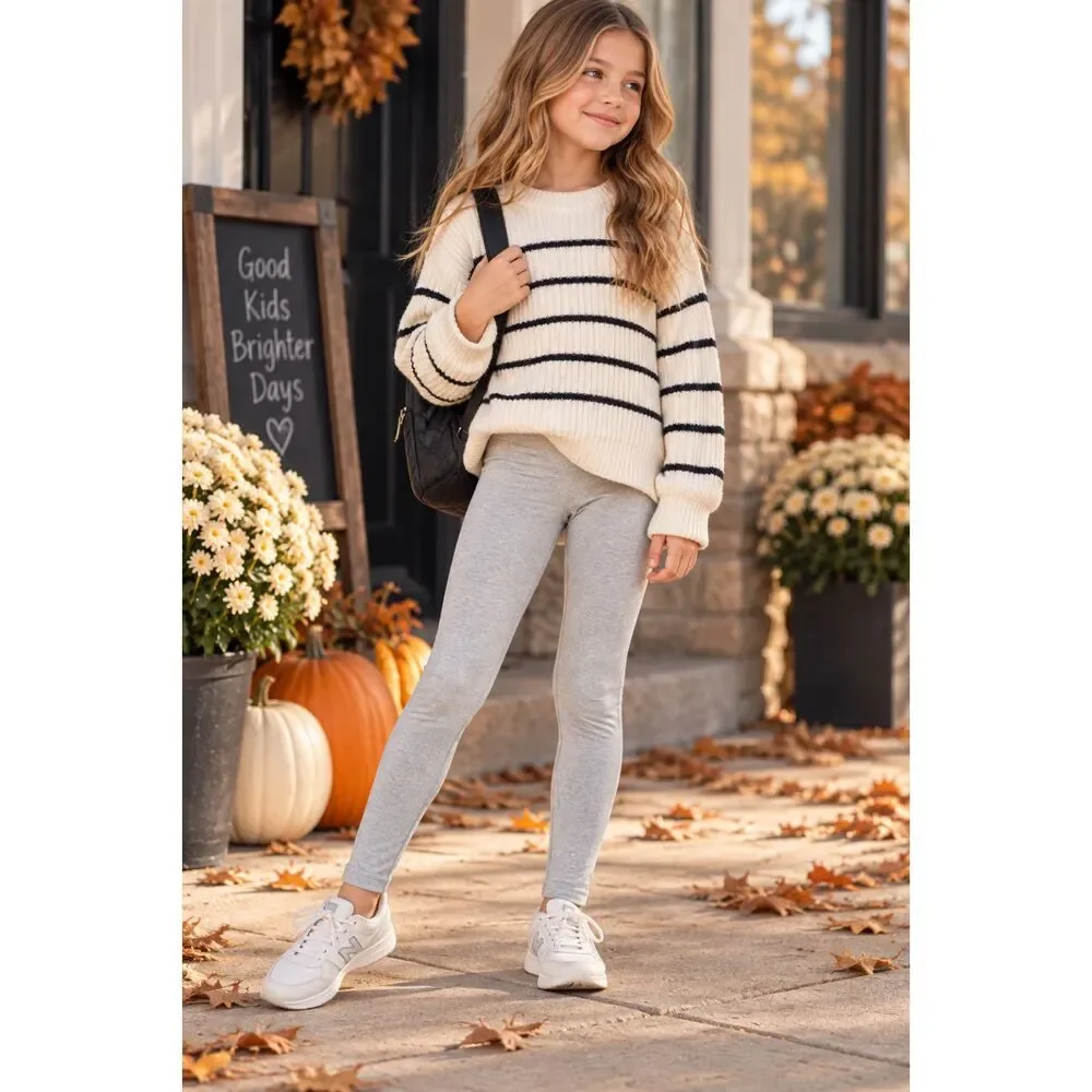 Old Navy Girls Gray Leggings Size 6-7 Small NWT School Uniform Basic